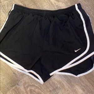 Nike black and white Dri-fit running shorts
